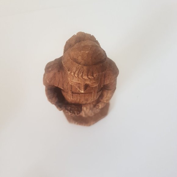 Vintage FRIAR Hand Carved Wood Sculpture with Beer Mug Unmarked Very Detailed - Picture 5 of 12